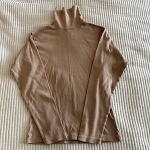 Rudy Jude NWOT fine rib cotton turtleneck M tan